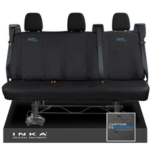 Load image into Gallery viewer, Ford Transit Custom INKA Rear Triple Tailored Waterproof Seat Covers Black MY-12-25 (Choice of 7 Colours) - Custom Racing Embroidery
