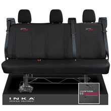Load image into Gallery viewer, Ford Transit Custom INKA Rear Triple Tailored Waterproof Seat Covers Black MY-12-25 (Choice of 7 Colours) - Custom Racing Embroidery
