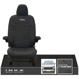 The All New Ford Transit Custom INKA Single Driver Tailored Waterproof Seat Cover Black MY-2024 Onwards