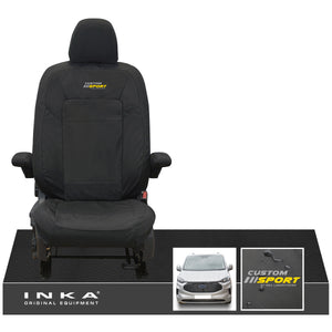 The All New Ford Transit Custom INKA Single Driver Tailored Waterproof Seat Cover Black MY-2024 Onwards