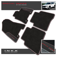 Hyundai Tucson Car Mats (Front & Rear Set) with Premium Carpet & OEM Leatherette Fits MY 15-19