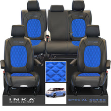 Load image into Gallery viewer, VW ID Buzz Life Style GTX Front &amp; Rear Full Set Bentley Leatherette Suedetara Tailored Seat Covers With Special Series Embroidery MY22 onwards
