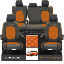 Load image into Gallery viewer, VW ID Buzz Life Style GTX Front &amp; Rear Full Set Bentley Leatherette Suedetara Tailored Seat Covers With Special Series Embroidery MY22 onwards
