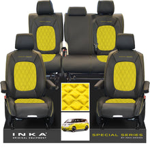 Load image into Gallery viewer, VW ID Buzz Life Style GTX Front &amp; Rear Full Set Bentley Leatherette Suedetara Tailored Seat Covers With Special Series Embroidery MY22 onwards
