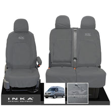 Load image into Gallery viewer, MAN TGE Panel Van INKA Front 1+2 Tailored Waterproof Seat Covers Grey MY-2017+ (Choice of 7 Colours)

