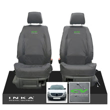 Load image into Gallery viewer, Mercedes Benz Citan W415 MY12-21 Front Pair Tailored Waterproof Seat Covers Grey Fits Panel Van &amp; Kombi - CV Professional Embroidery
