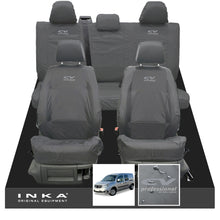 Load image into Gallery viewer, Mercedes Benz Citan W415 MY12-21 Front &amp; Rear Set Tailored Waterproof Seat Covers Grey Fits Panel Van &amp; Kombi - CV Professional Embroidery
