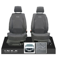 Load image into Gallery viewer, Mercedes Benz Citan W415 MY12-21 Front Pair Tailored Waterproof Seat Covers Grey Fits Panel Van &amp; Kombi - CV Professional Embroidery
