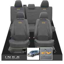 Load image into Gallery viewer, Mercedes Benz Citan W415 MY12-21 Front &amp; Rear Set Tailored Waterproof Seat Covers Grey Fits Panel Van &amp; Kombi - CV Professional Embroidery
