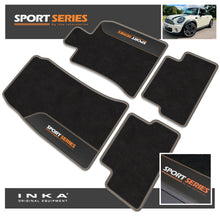 Load image into Gallery viewer, MINI Cooper R56 Tailored Car Mats (Front &amp; Rear Set) with Premium Carpet &amp; OEM Leatherette Fits MY 2007-2013
