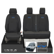 Load image into Gallery viewer, New Mercedes Benz Sprinter INKA Front Set Tailored Waterproof Seat Covers Black MY18 to Present Fits All Derivatives Choice of 7 Colours - CV Professional Embroidery
