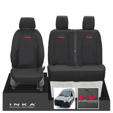 Load image into Gallery viewer, New Mercedes Benz Sprinter INKA Front Set Tailored Waterproof Seat Covers Black MY18 to Present Fits All Derivatives Choice of 7 Colours - CV Professional Embroidery
