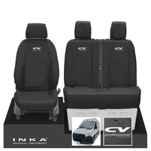 Load image into Gallery viewer, New Mercedes Benz Sprinter INKA Front Set Tailored Waterproof Seat Covers Black MY18 to Present Fits All Derivatives Choice of 7 Colours - CV Professional Embroidery
