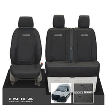 Load image into Gallery viewer, New Mercedes Benz Sprinter INKA Front Set Tailored Waterproof Seat Covers Black MY18 to Present Fits All Derivatives Choice of 7 Colours - R-SPORT Embroidery
