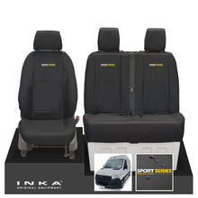 Load image into Gallery viewer, New Mercedes Benz Sprinter INKA Front Set Tailored Waterproof Seat Covers Black MY18 to Present Fits All Derivatives Choice of 7 Colours - R-SPORT Embroidery
