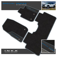 Nissan Ariya Car Mats (Front & Rear Set) with Premium Carpet & OEM Leatherette Fits MY22 Onwards