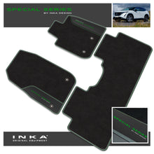 Load image into Gallery viewer, Nissan Ariya Car Mats (Front &amp; Rear Set) with Premium Carpet &amp; OEM Leatherette Fits MY22 Onwards
