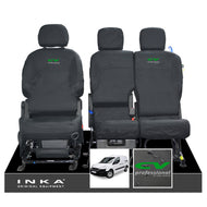 Peugeot Partner MK2 Front Inka Fully Tailored Waterproof Seat Covers Black MY08-17 - CV Professional Embroidery
