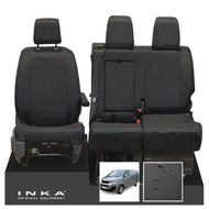 Peugeot Expert INKA Front 1+2 Tailored Waterproof Seat Covers Black MY16 onwards - Plain Embroidery