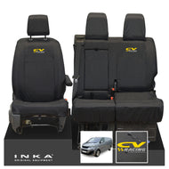 Peugeot Expert INKA Front 1+2 Tailored Waterproof Seat Covers Black MY16 onwards - CV Racing Embroidery