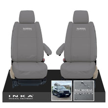 Load image into Gallery viewer, Range Rover Sport L320 MK1 INKA Front Pair Tailored Waterproof Seat Covers MY05-13 Grey With Balmoral Edition Embroidery
