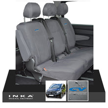 Load image into Gallery viewer, INKA Mercedes Benz Vito , V Class W447 Rear Crew Cab Waterproof Seat Covers Grey (Choice of 7 Colours) - CV Professional Embroidery
