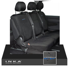 Load image into Gallery viewer, INKA Mercedes Benz Vito , V Class W447 Rear Crew Cab Waterproof Seat Covers Black (Choice of 7 Colours) - Formula CV Embroidery
