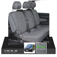 Load image into Gallery viewer, INKA Mercedes Benz Vito , V Class W447 Rear Crew Cab Waterproof Seat Covers Grey (Choice of 7 Colours) - CV Professional Embroidery
