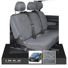 Load image into Gallery viewer, INKA Mercedes Benz Vito , V Class W447 Rear Crew Cab Waterproof Seat Covers Grey (Choice of 7 Colours) - CV Professional Embroidery
