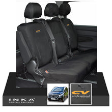 Load image into Gallery viewer, INKA Mercedes Benz Vito , V Class W447 Rear Crew Cab Waterproof Seat Covers Black (Choice of 7 Colours) - CV Professional Embroidery
