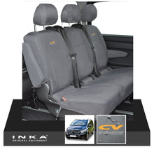 Load image into Gallery viewer, INKA Mercedes Benz Vito , V Class W447 Rear Crew Cab Waterproof Seat Covers Grey (Choice of 7 Colours) - CV Professional Embroidery
