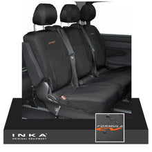 Load image into Gallery viewer, INKA Mercedes Benz Vito , V Class W447 Rear Crew Cab Waterproof Seat Covers Black (Choice of 7 Colours) - Formula CV Embroidery
