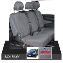Load image into Gallery viewer, INKA Mercedes Benz Vito , V Class W447 Rear Crew Cab Waterproof Seat Covers Grey (Choice of 7 Colours) - CV Professional Embroidery
