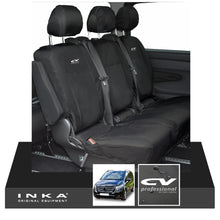 Load image into Gallery viewer, INKA Mercedes Benz Vito , V Class W447 Rear Crew Cab Waterproof Seat Covers Black (Choice of 7 Colours) - CV Professional Embroidery
