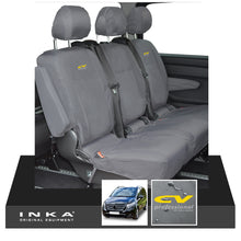 Load image into Gallery viewer, INKA Mercedes Benz Vito , V Class W447 Rear Crew Cab Waterproof Seat Covers Grey (Choice of 7 Colours) - CV Professional Embroidery
