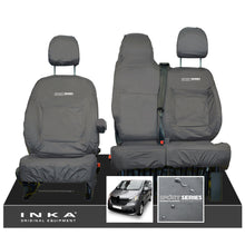 Load image into Gallery viewer, INKA Renault Trafic Sport (Business Plus) Tailored Waterproof Seat Covers Front Set 1+2 - Grey MY14 Onwards - Sport-Series Embroidery
