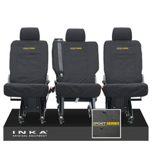Load image into Gallery viewer, VW Transporter Shuttle T6.1, T6 Rear 1+1+1 Tailored Waterproof Seat Covers Black MY-15-23 - Sport-Series Embroidery
