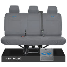 Load image into Gallery viewer, VW Transporter T6.1,T6,T5.1 INKA Rear Triple Tailored Waterproof Seat Cover Set Grey MY 09-23 - CV Professional Embroidery
