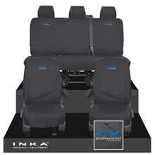 Load image into Gallery viewer, VW Transporter T6.1, T6, T5.1 INKA Front &amp; Rear Tailored Waterproof Seat Covers Black MY 10-24 - CV Professional Embroidery
