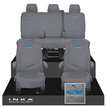 Load image into Gallery viewer, VW Transporter T6.1, T6, T5.1 INKA Front &amp; Rear Tailored Waterproof Seat Covers Grey MY 10-24 - CV Professional Embroidery
