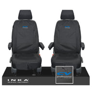 VW Transporter Shuttle T6.1, T6 Front 1+1 Tailored Waterproof Seat Covers Black MY-15-23 - Plain (inferred) Embroidery