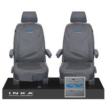 Load image into Gallery viewer, VW Transporter T6.1,T6,T5.1 INKA Front 1+1 Tailored Waterproof Seat Covers Grey - Plain (inferred) Embroidery
