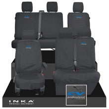 Load image into Gallery viewer, VW Transporter T6.1, T6, T5.1 Front 1+2 &amp; Rear 2+1 Tailored Waterproof Seat Covers Black MY-10-24 - CV-Series Embroidery
