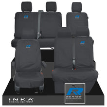 Load image into Gallery viewer, VW Transporter T6.1, T6, T5.1 Front 1+2 &amp; Rear 2+1 Tailored Waterproof Seat Covers Black MY-10-24 - R-Series Embroidery
