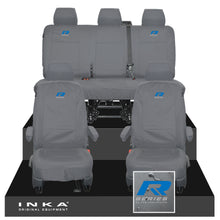 Load image into Gallery viewer, VW Transporter T6.1, T6, T5.1 INKA Front &amp; Rear Tailored Waterproof Seat Covers Grey MY 10-24 - R-Series Embroidery
