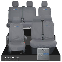 Load image into Gallery viewer, VW Transporter T6.1, T6, T5.1 Front 1+2 &amp; Rear 2+1 Tailored Waterproof Seat Covers Grey MY-10-24 - Sport-Series Embroidery
