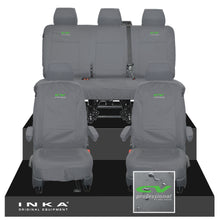 Load image into Gallery viewer, VW Transporter T6.1, T6, T5.1 INKA Front &amp; Rear Tailored Waterproof Seat Covers Grey MY 10-24 - CV Professional Embroidery
