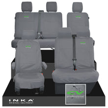 Load image into Gallery viewer, VW Transporter T6.1, T6, T5.1 Front 1+2 &amp; Rear 2+1 Tailored Waterproof Seat Covers Grey MY-10-24 - CV-Series Embroidery

