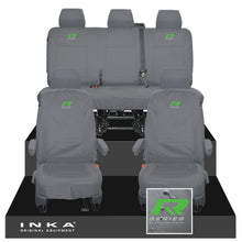 Load image into Gallery viewer, VW Transporter T6.1, T6, T5.1 INKA Front &amp; Rear Tailored Waterproof Seat Covers Grey MY 10-24 - R-Series Embroidery
