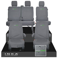 Load image into Gallery viewer, VW Transporter T6.1, T6, T5.1 Front 1+1 &amp; Rear 2+1 Tailored Waterproof Seat Covers Grey MY 10-24 - Sport-Series Embroidery
